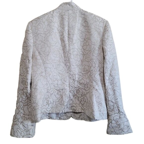 Talbots Women's Cream and Gold  Floral Print Blazer Jacket Size 12 - Picture 2 of 8